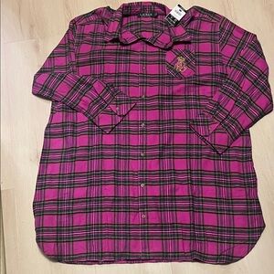Ralph Lauren Pink Plaid Button-Up nightgown